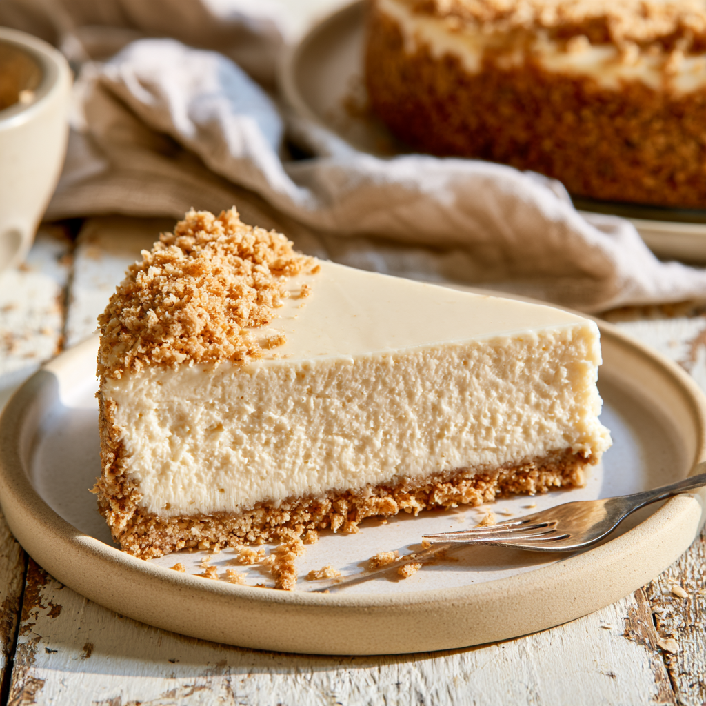 Cheesecake simple con base de avena